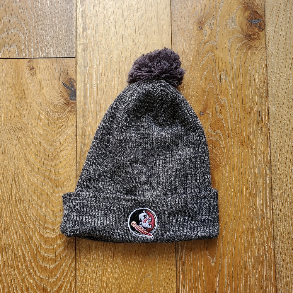 Nike Florida State cuffed knit hat toque with removable pom